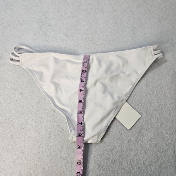 RETERON Sz M White Bikini Bottom NWT Strappy Cut Out - Picture 2 of 4